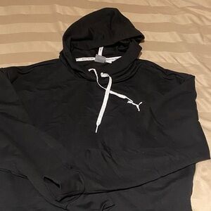 Puma Men's Black Hoodie with White Accents